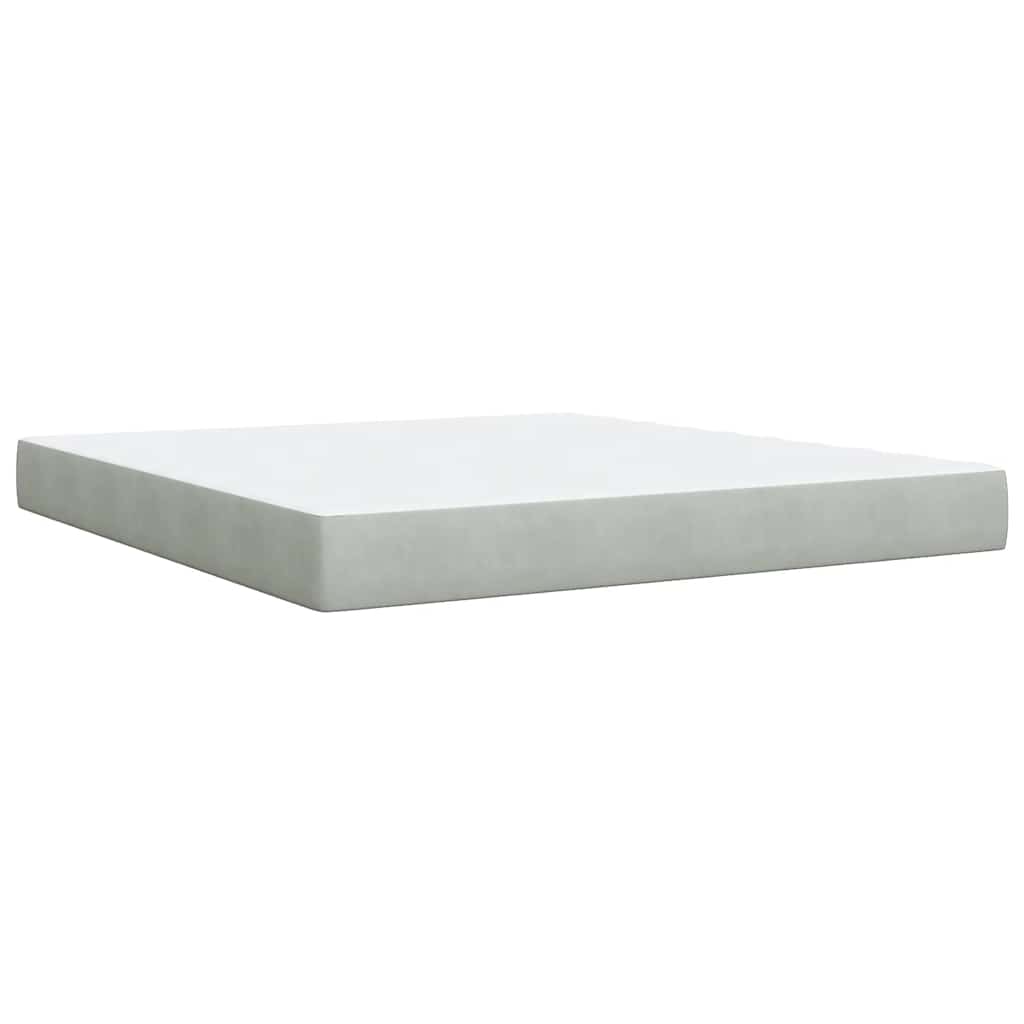 Sommier à lattes de lit et matelas Gris clair 180x200cm Velours - XIOS