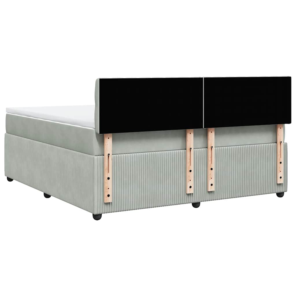 Sommier à lattes de lit et matelas Gris clair 180x200cm Velours - XIOS