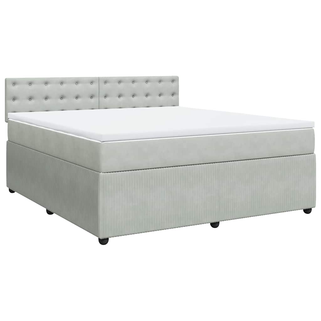 Sommier à lattes de lit et matelas Gris clair 180x200cm Velours - XIOS
