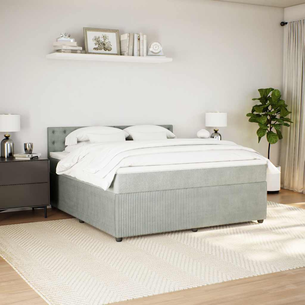 Sommier à lattes de lit et matelas Gris clair 180x200cm Velours - XIOS