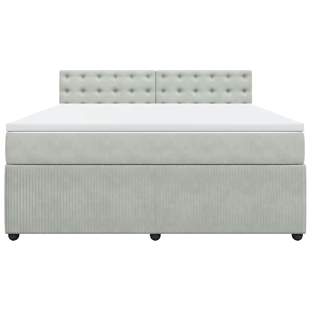 Sommier à lattes de lit et matelas Gris clair 180x200cm Velours - XIOS