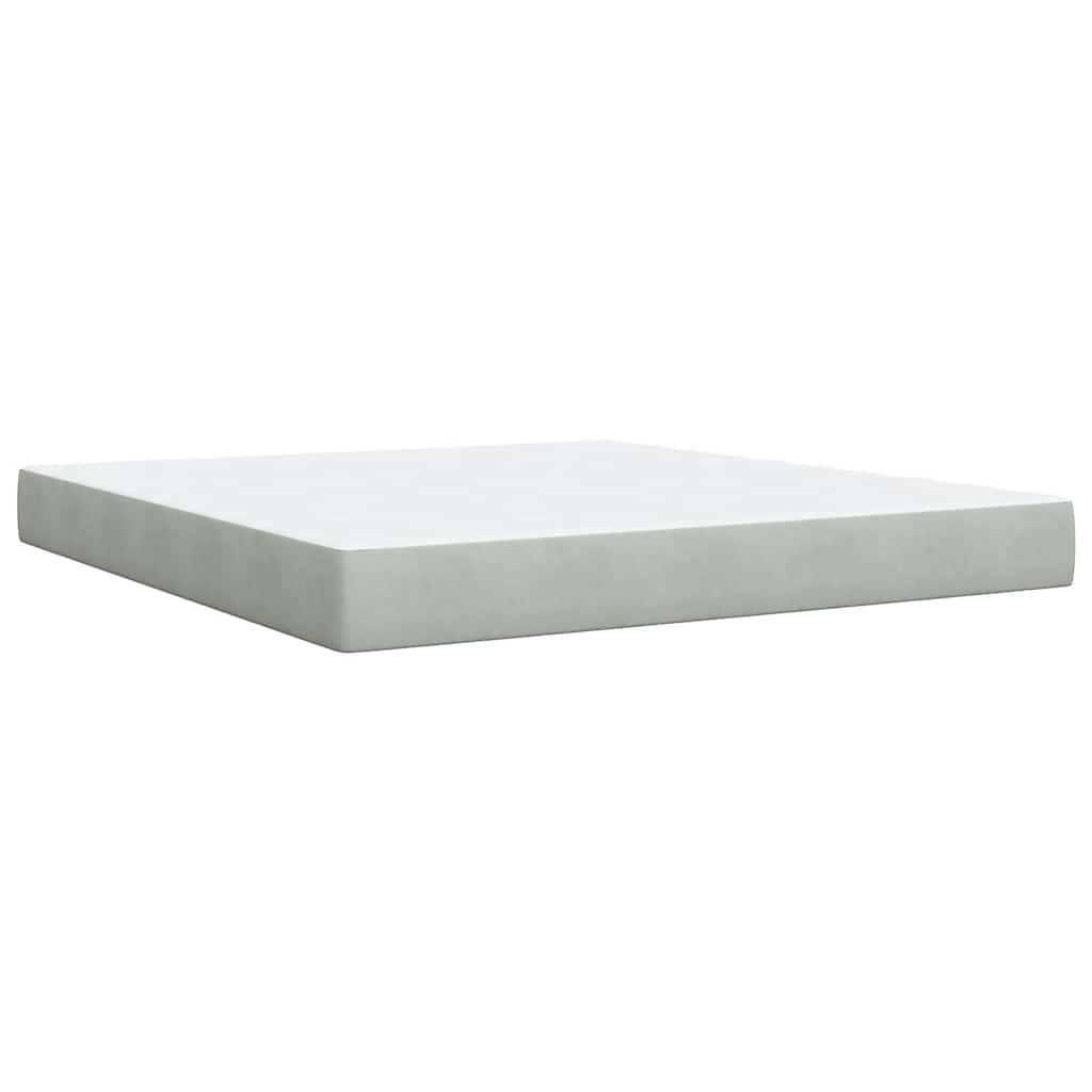 Sommier à lattes de lit et matelas Gris clair 180x200cm Velours - XIOS