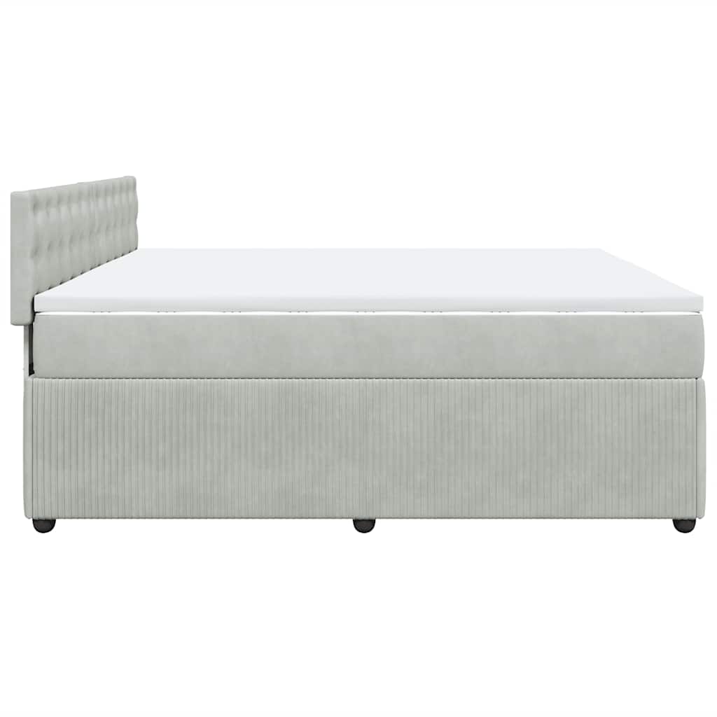 Sommier à lattes de lit et matelas Gris clair 180x200cm Velours - XIOS