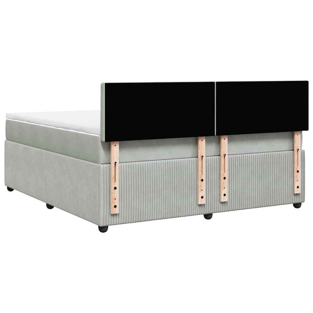 Sommier à lattes de lit et matelas Gris clair 180x200cm Velours - XIOS