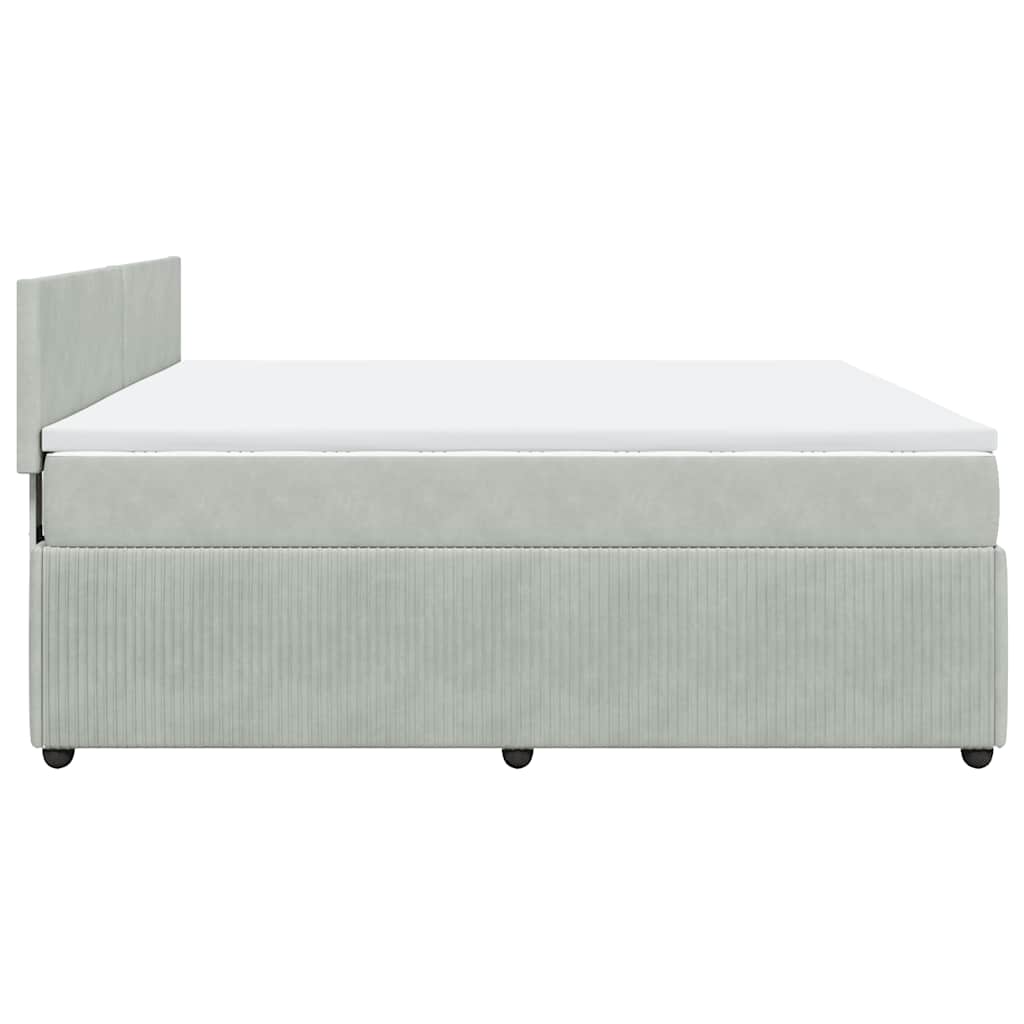 Sommier à lattes de lit et matelas Gris clair 200x200cm Velours - XIOS