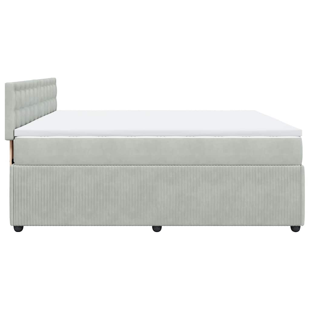 Sommier à lattes de lit et matelas Gris clair 200x200cm Velours - XIOS