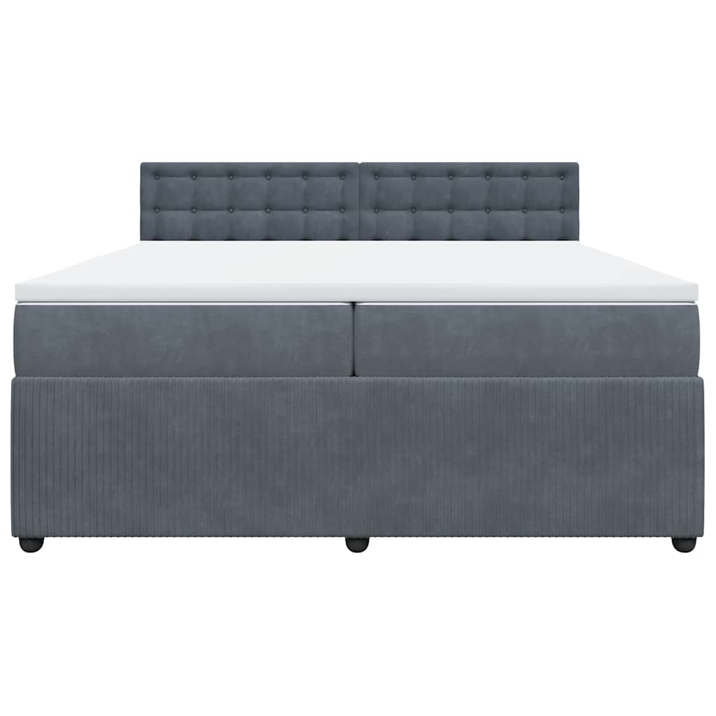 Sommier à lattes de lit et matelas Gris foncé 200x200cm Velours - XIOS