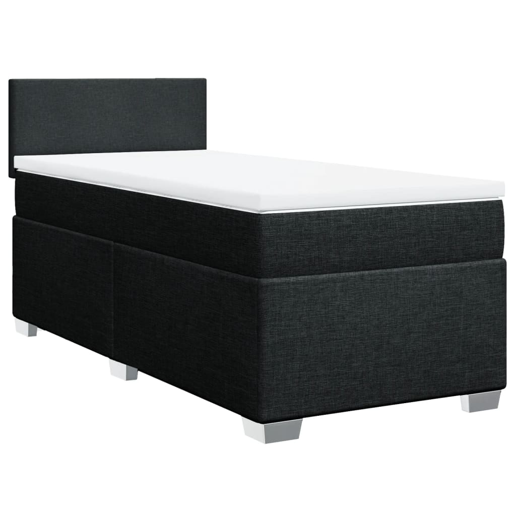 Sommier à lattes de lit avec matelas Noir 90x190 cm Tissu - XIOS