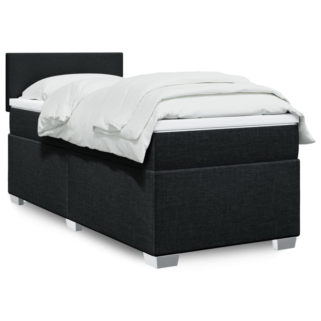 Sommier à lattes de lit avec matelas Noir 90x190 cm Tissu - XIOS