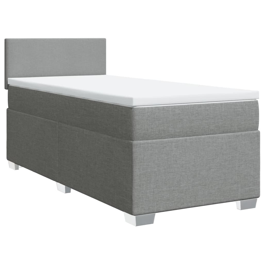 Sommier à lattes de lit avec matelas Gris clair 90x200 cm Tissu - XIOS