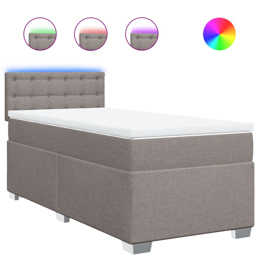 Sommier à lattes de lit avec matelas Taupe 100x200 cm Tissu - XIOS