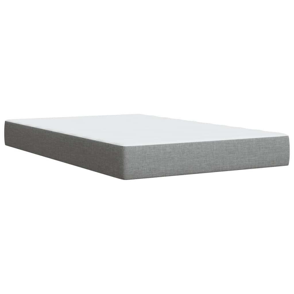 Sommier à lattes de lit et matelas gris clair 120x190 cm tissu - XIOS