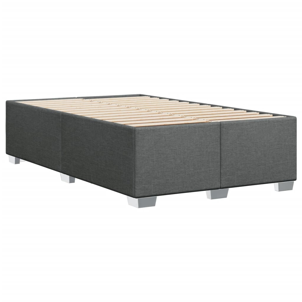 Sommier à lattes de lit avec matelas gris foncé 120x190cm tissu - XIOS