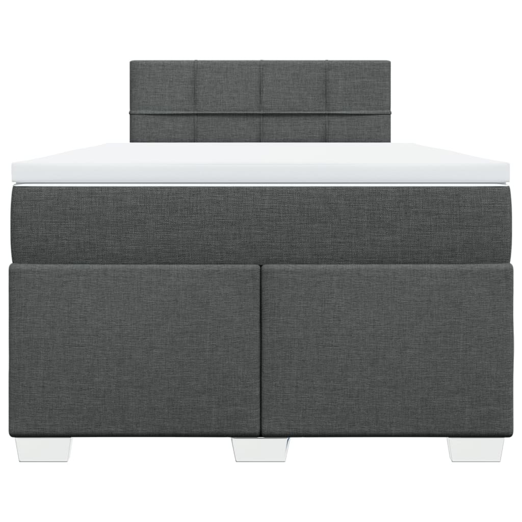 Sommier à lattes de lit avec matelas gris foncé 120x190cm tissu - XIOS