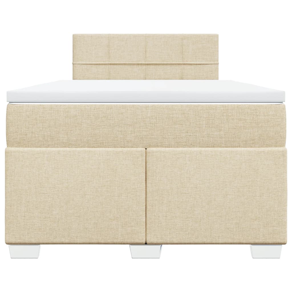 Sommier à lattes de lit avec matelas crème 120x190 cm tissu - XIOS