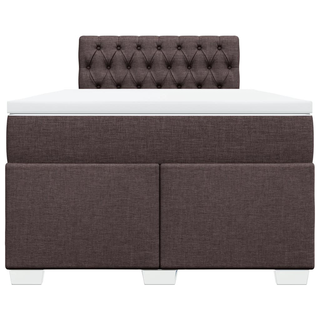 Sommier à lattes de lit et matelas marron foncé 120x190cm tissu - XIOS