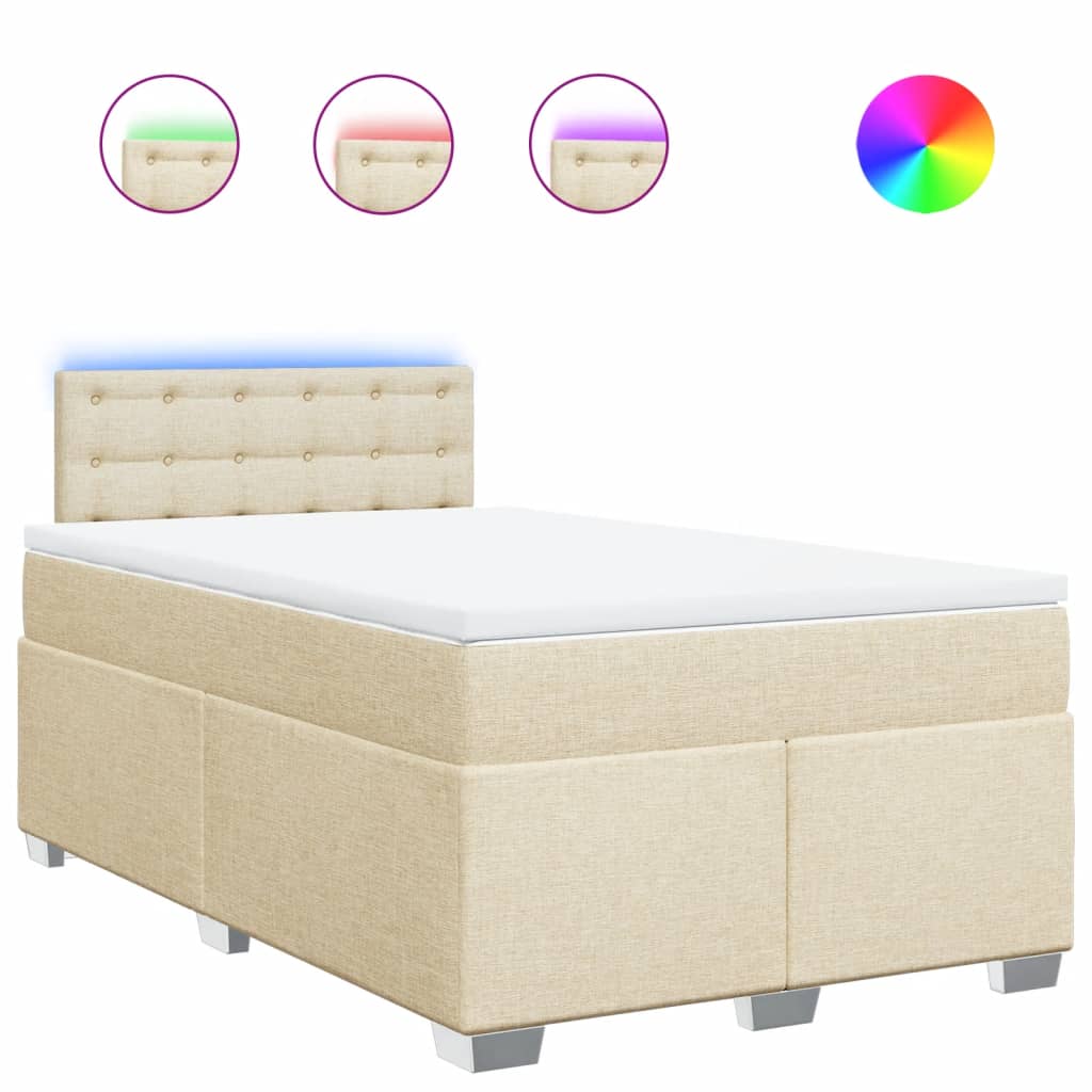Sommier à lattes de lit avec matelas crème 120x190 cm tissu - XIOS