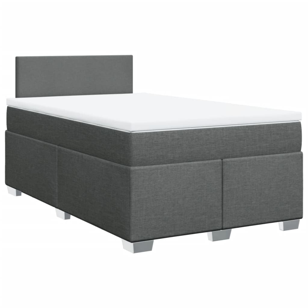 Sommier à lattes de lit avec matelas Gris foncé 120x200cm Tissu - XIOS