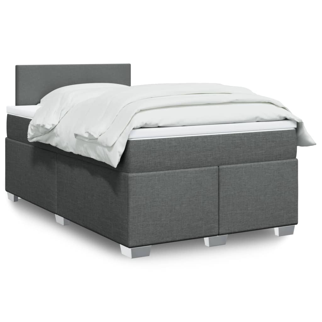 Sommier à lattes de lit avec matelas Gris foncé 120x200cm Tissu - XIOS