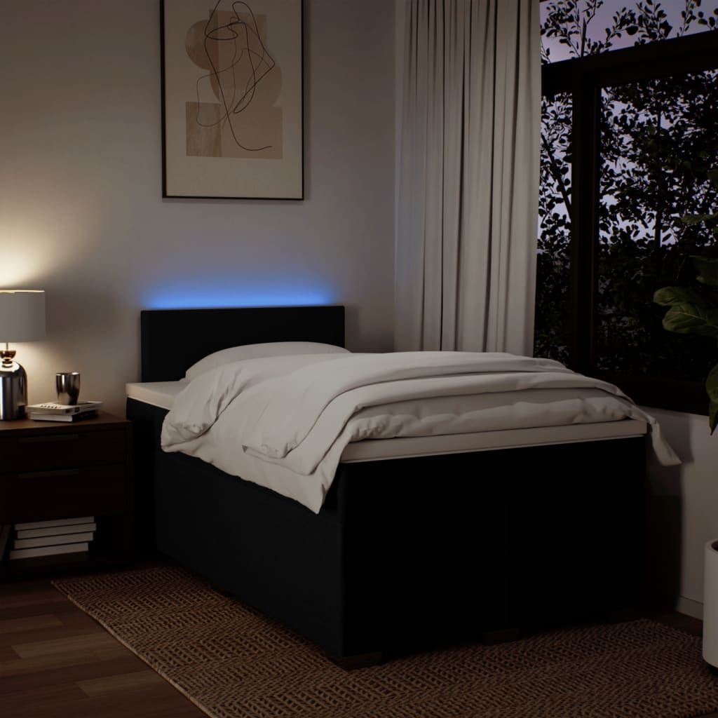 Sommier à lattes de lit avec matelas Noir 120x200 cm Tissu - XIOS