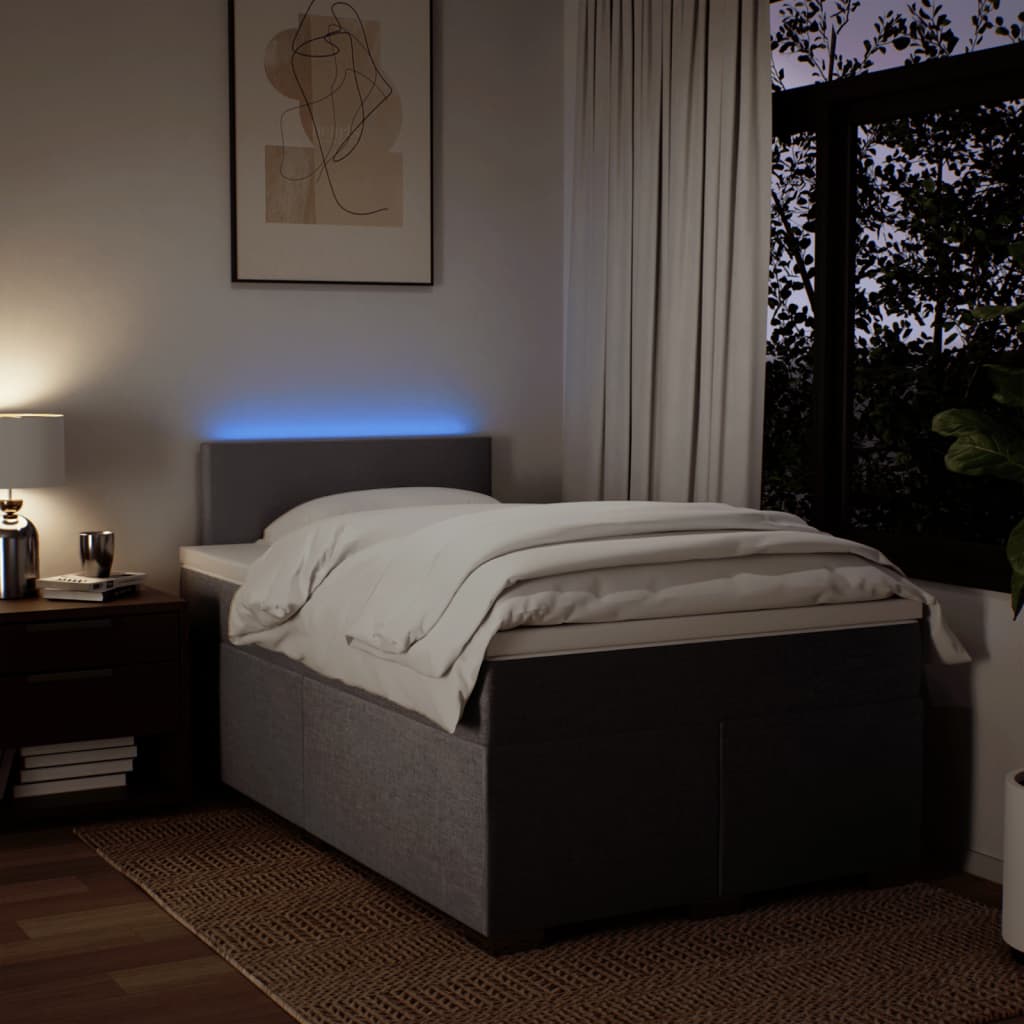 Sommier à lattes de lit avec matelas Taupe 120x200 cm Tissu - XIOS