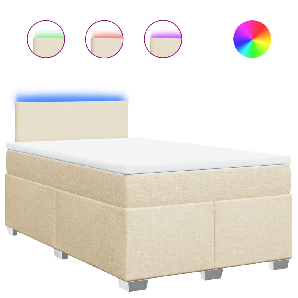 Sommier à lattes de lit avec matelas Crème 120x200 cm Tissu - XIOS