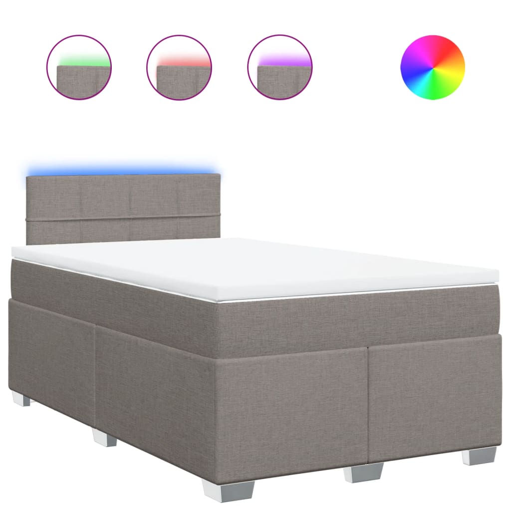 Sommier à lattes de lit avec matelas Taupe 120x200 cm Tissu - XIOS