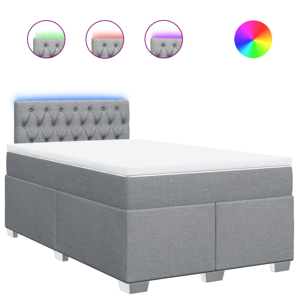 Sommier à lattes de lit avec matelas Gris clair 120x200cm Tissu - XIOS