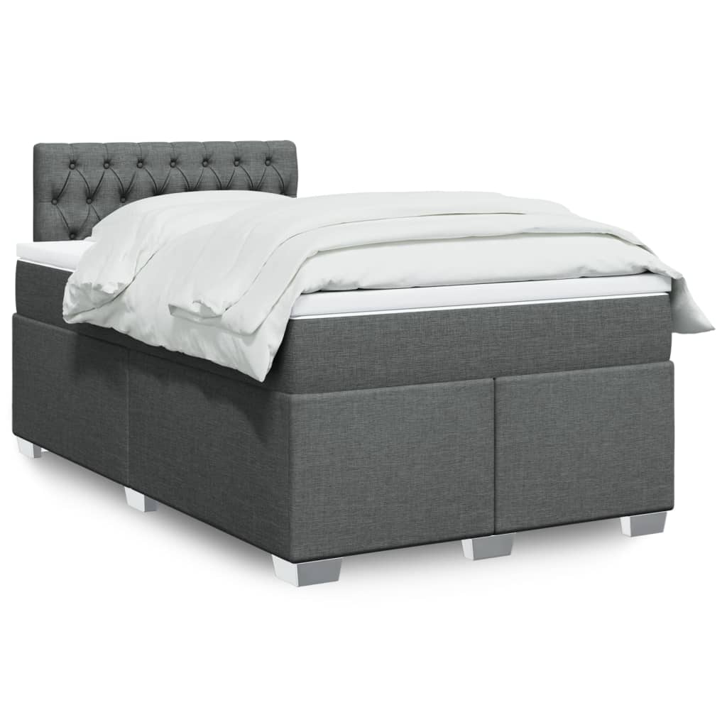 Sommier à lattes de lit avec matelas Gris foncé 120x200cm Tissu - XIOS