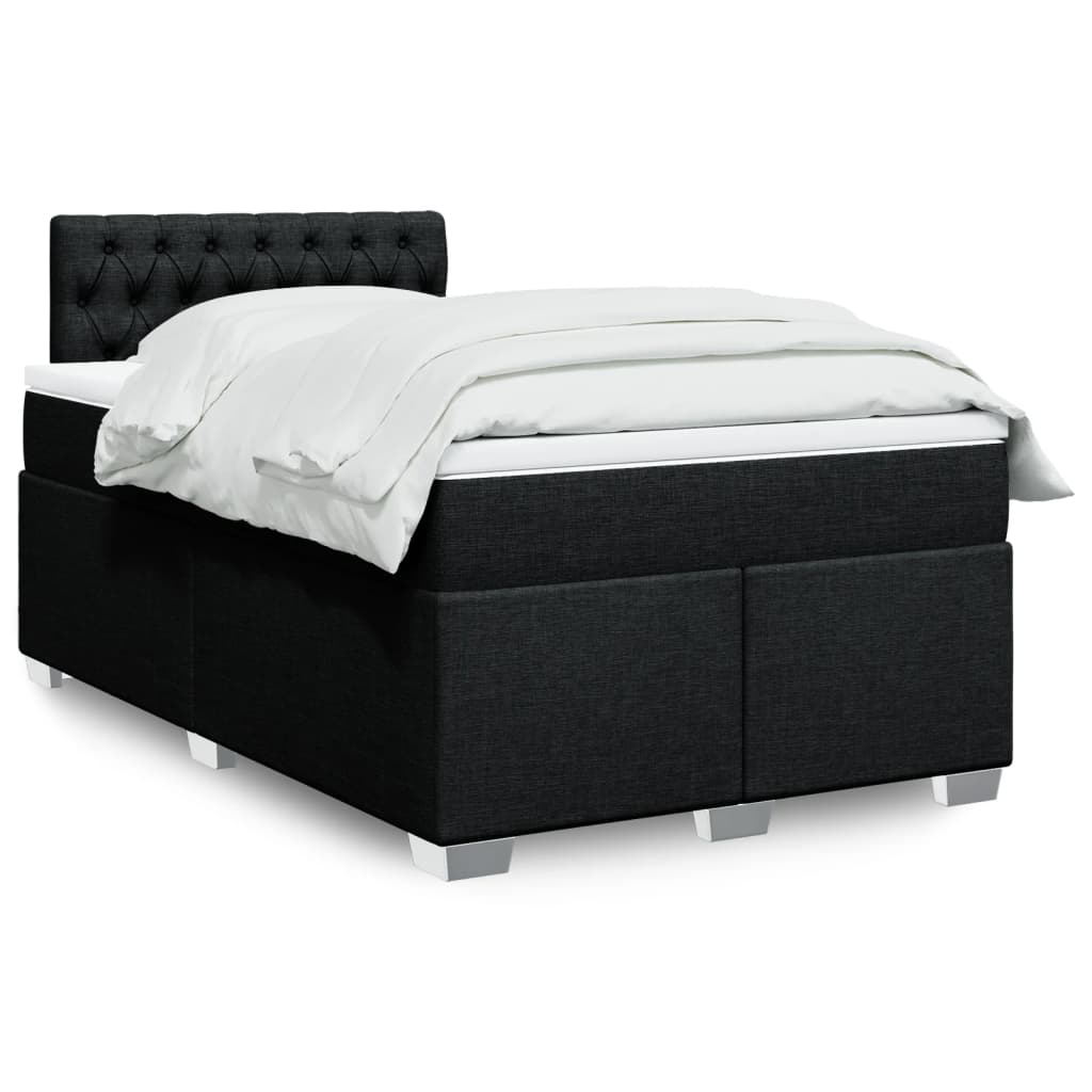 Sommier à lattes de lit avec matelas Noir 120x200 cm Tissu - XIOS