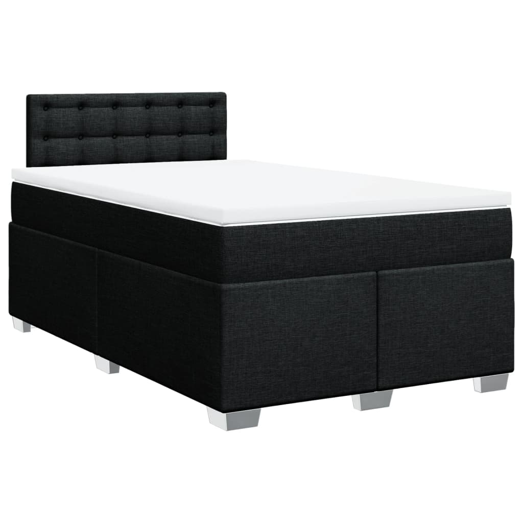 Sommier à lattes de lit avec matelas Noir 120x200 cm Tissu - XIOS