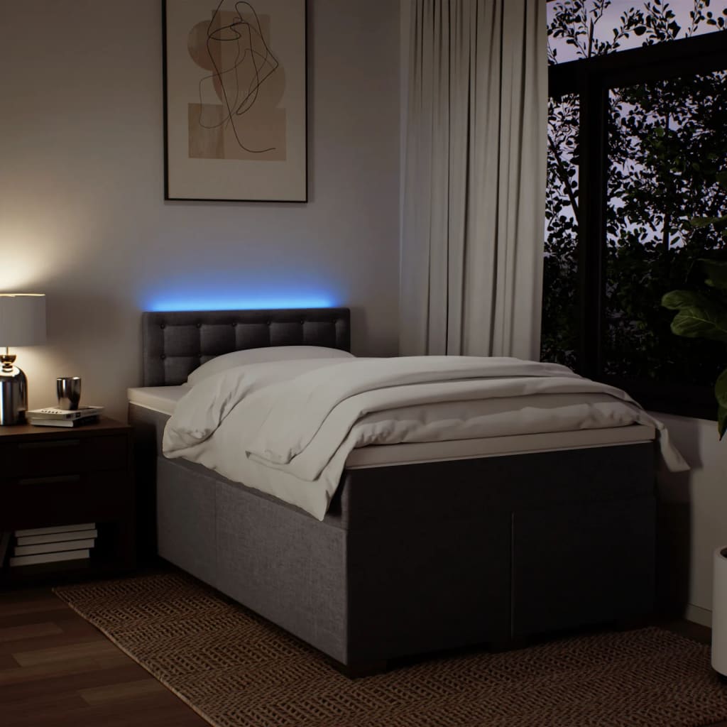 Sommier à lattes de lit avec matelas Taupe 120x200 cm Tissu - XIOS