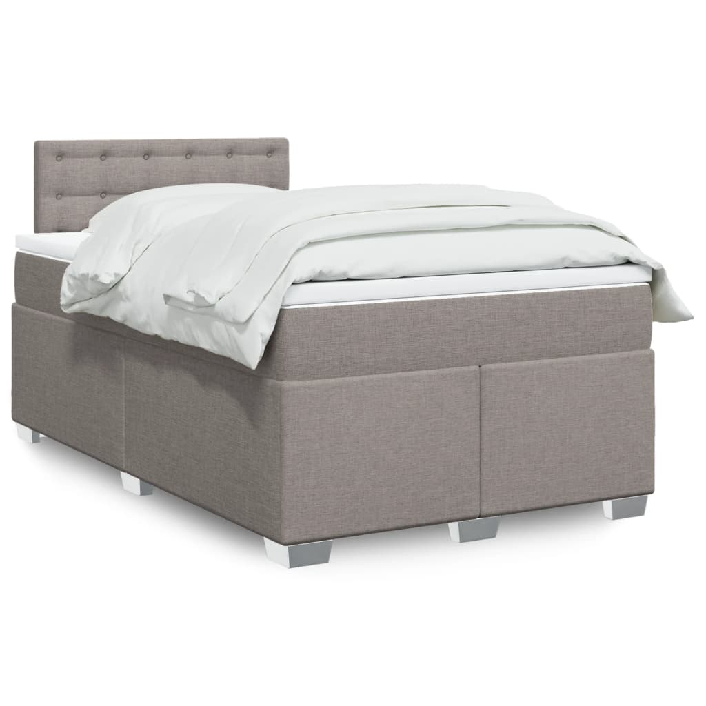 Sommier à lattes de lit avec matelas Taupe 120x200 cm Tissu - XIOS