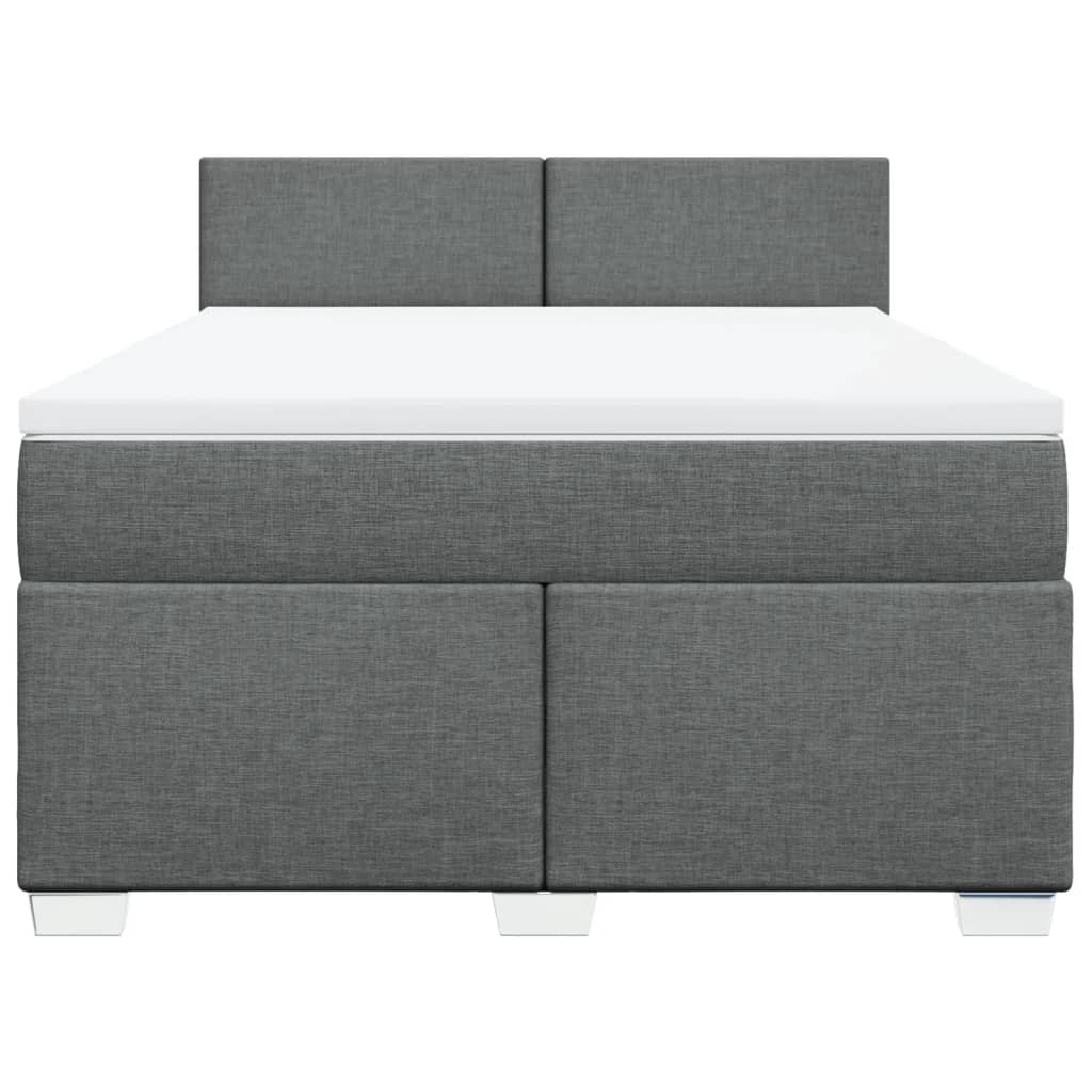 Sommier à lattes de lit avec matelas Gris foncé 140x190cm Tissu - XIOS