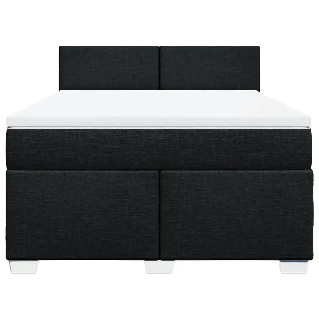 Sommier à lattes de lit avec matelas Noir 140x190 cm Tissu - XIOS
