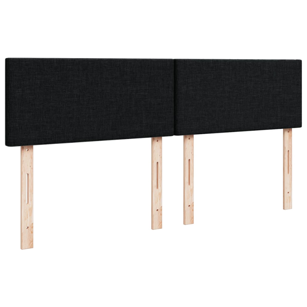 Sommier à lattes de lit avec matelas Noir 140x190 cm Tissu - XIOS