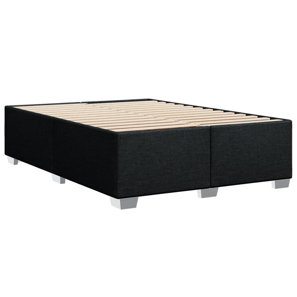 Sommier à lattes de lit avec matelas Noir 140x190 cm Tissu - XIOS