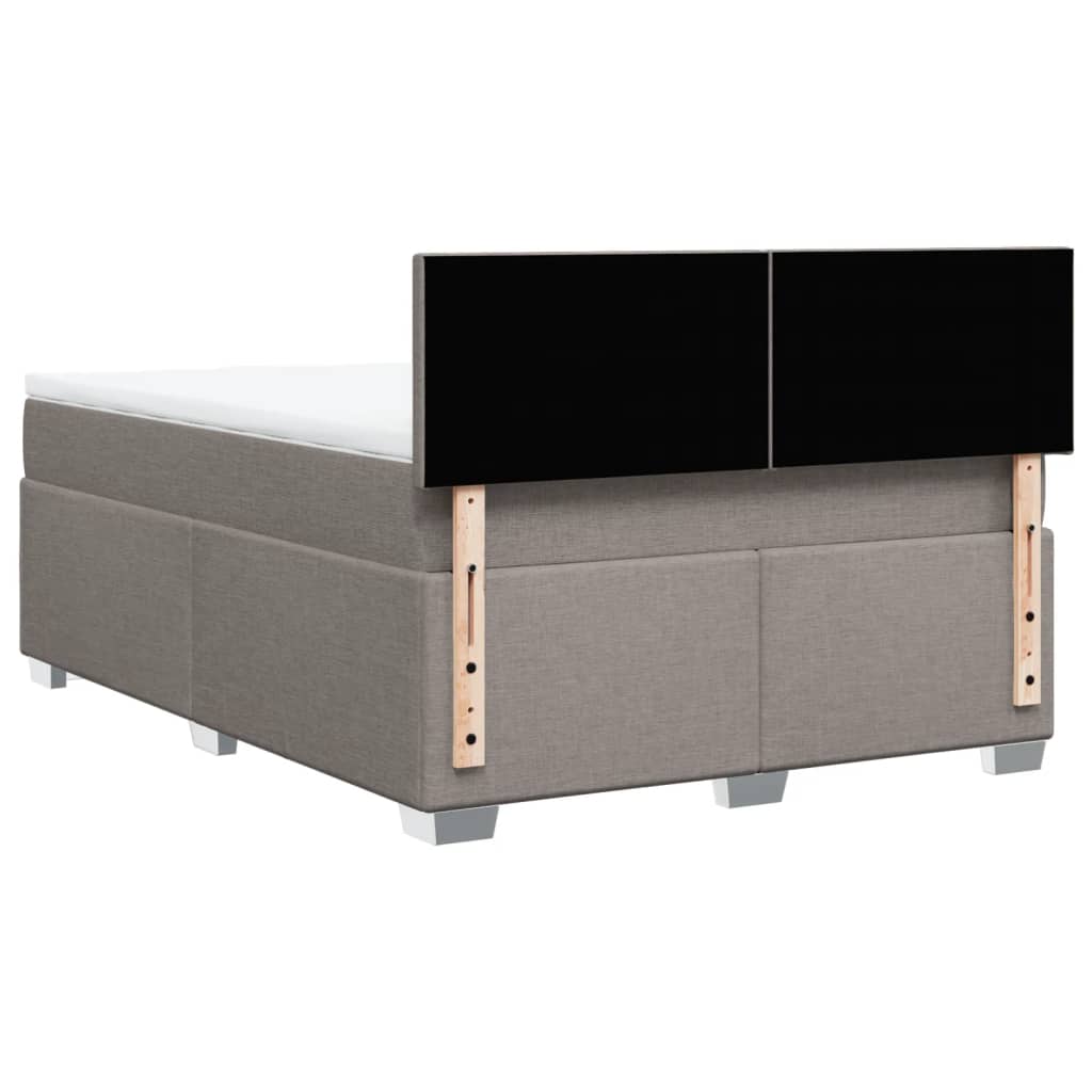 Sommier à lattes de lit avec matelas Taupe 140x190 cm Tissu