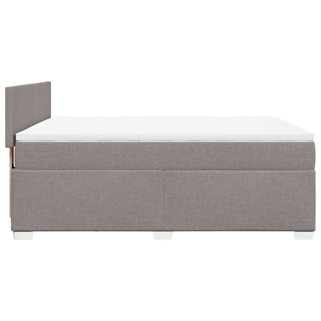Sommier à lattes de lit avec matelas Taupe 140x190 cm Tissu - XIOS