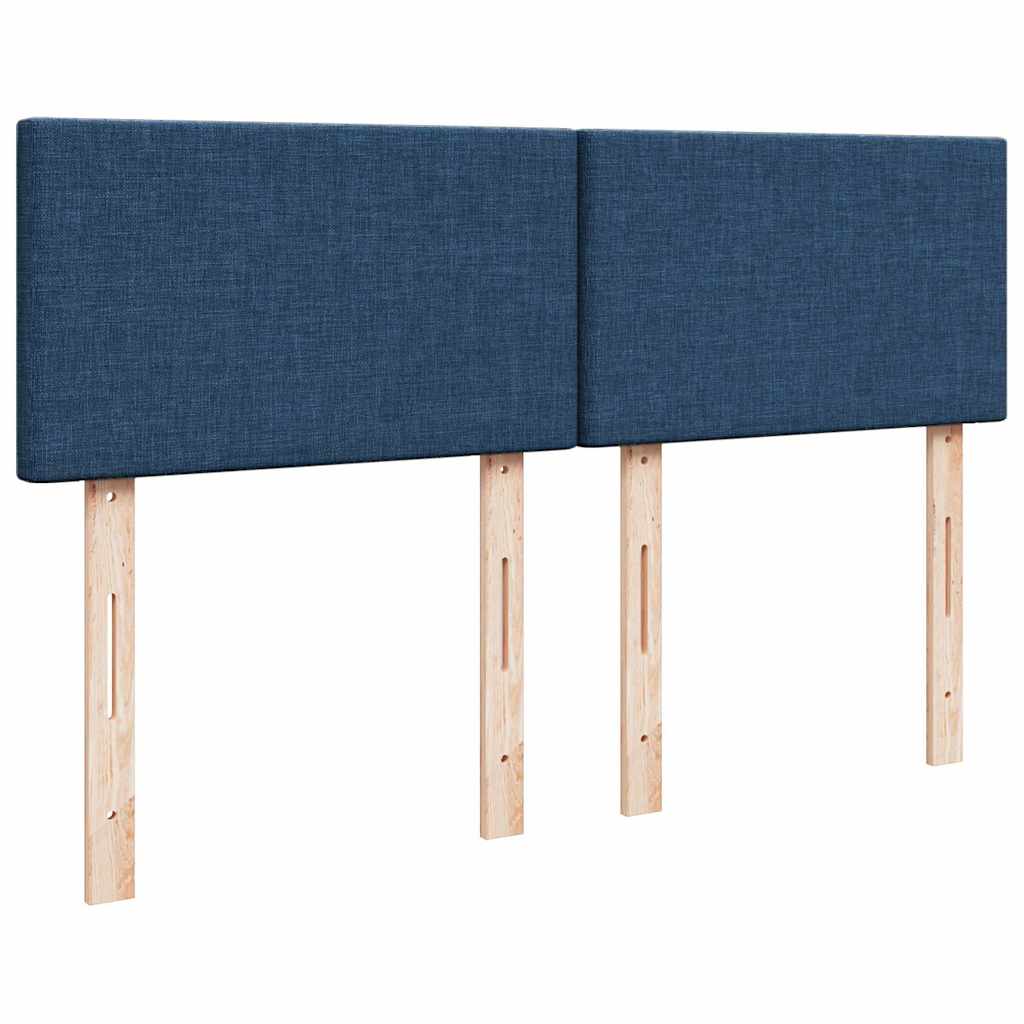 Sommier à lattes de lit avec matelas Bleu 140x190 cm Tissu - XIOS