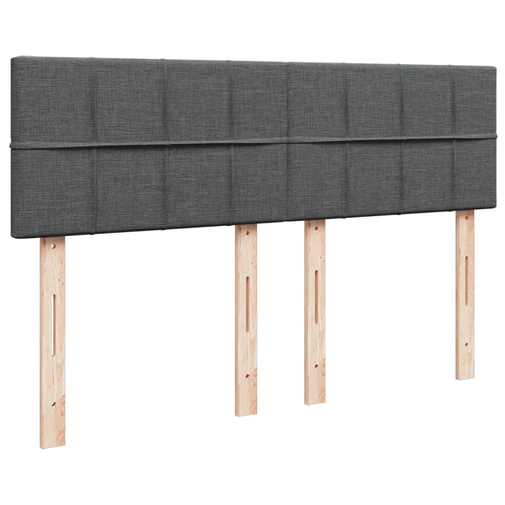 Sommier à lattes de lit avec matelas Gris foncé 140x190cm Tissu - XIOS