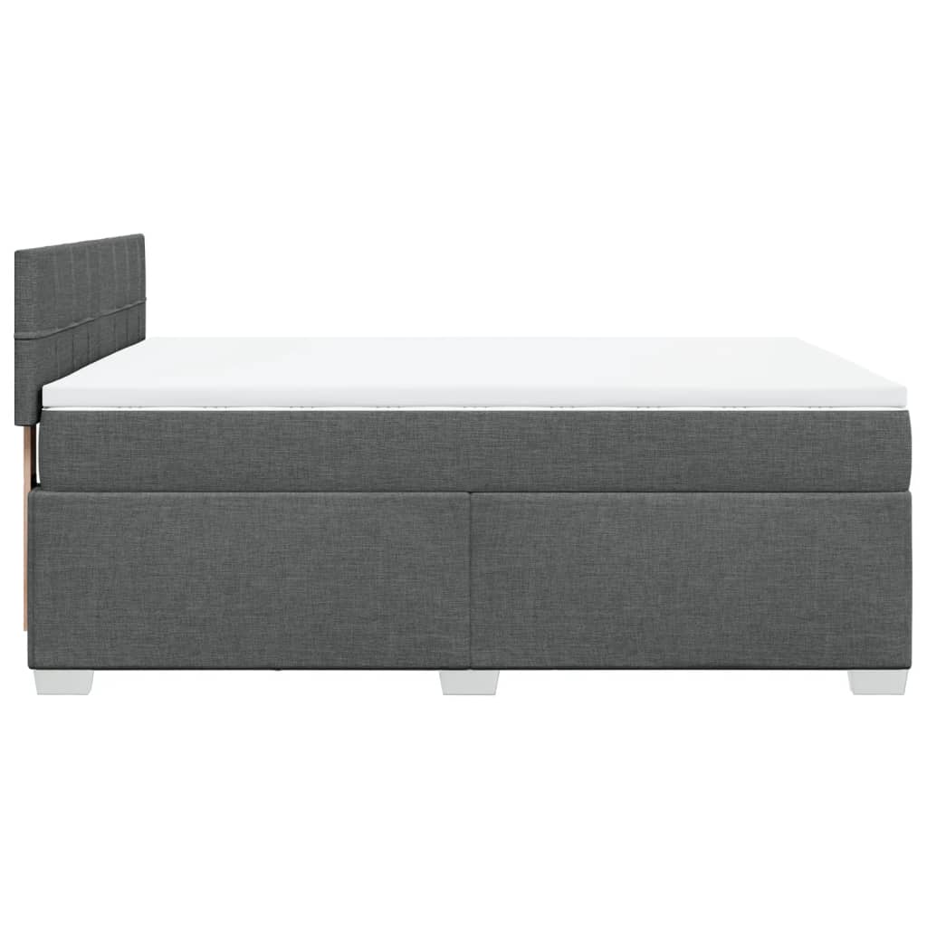 Sommier à lattes de lit avec matelas Gris foncé 140x190cm Tissu - XIOS