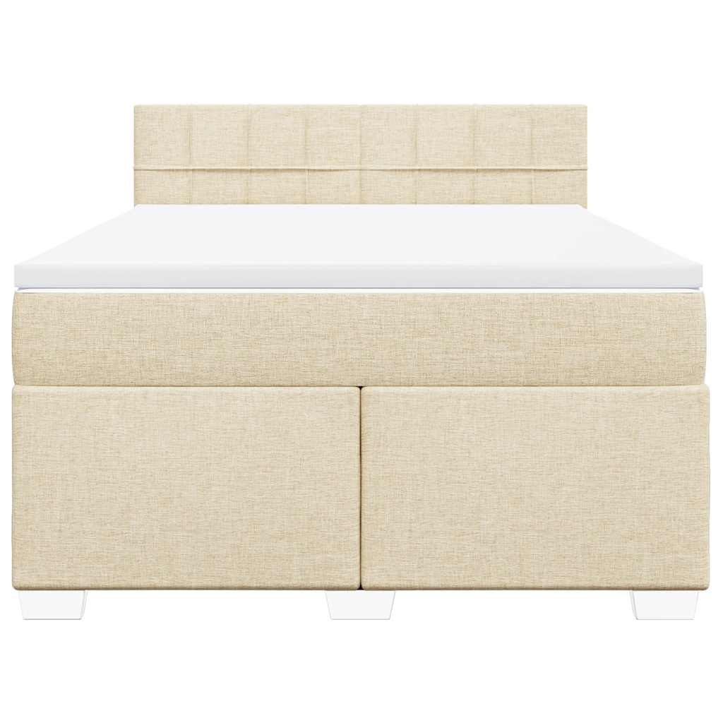 Sommier à lattes de lit avec matelas Crème 140x190 cm Tissu - XIOS