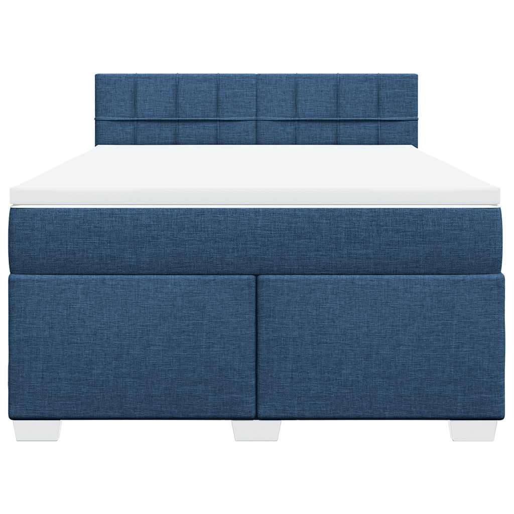 Sommier à lattes de lit avec matelas Bleu 140x190 cm Tissu - XIOS