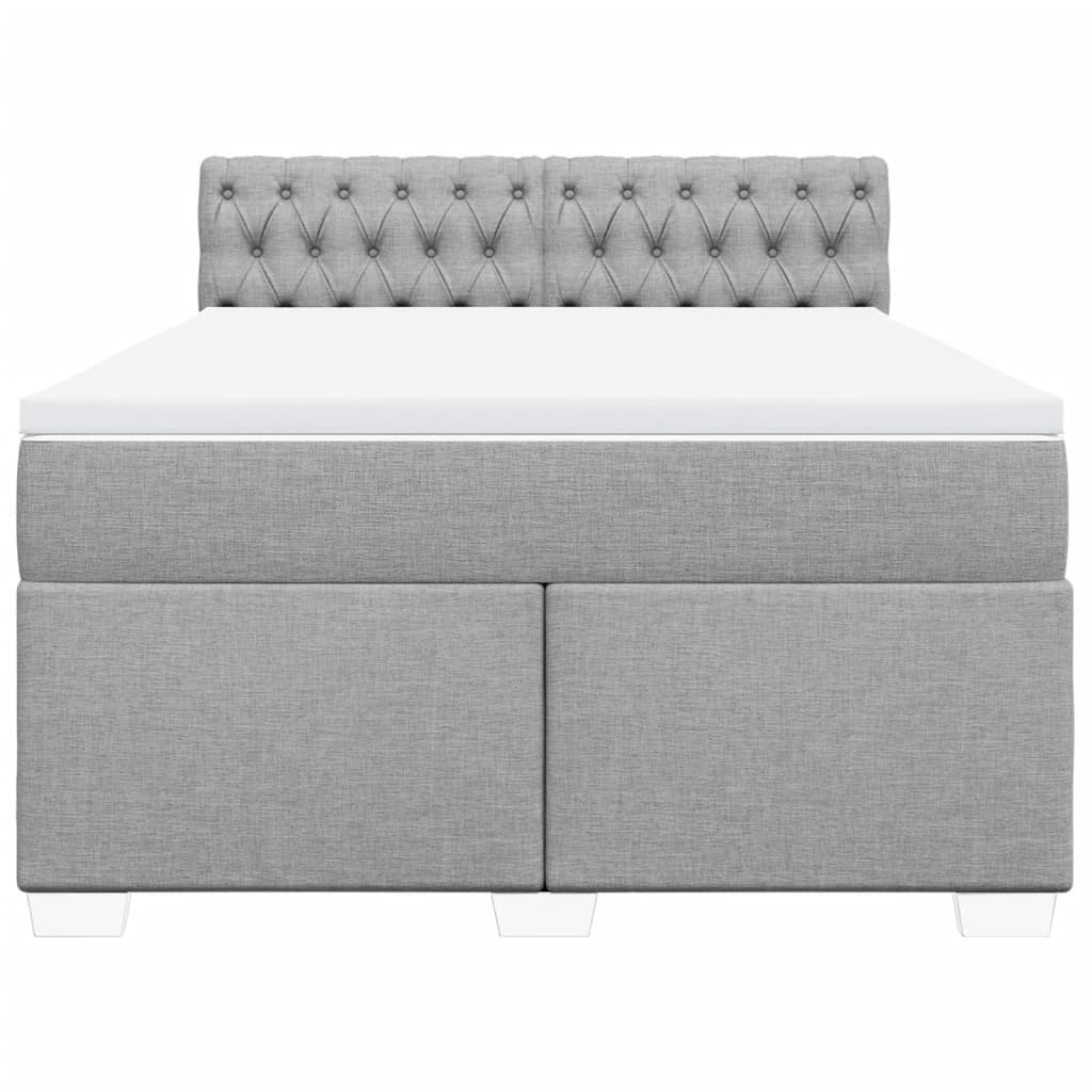 Sommier à lattes de lit avec matelas Gris clair 140x190cm Tissu - XIOS