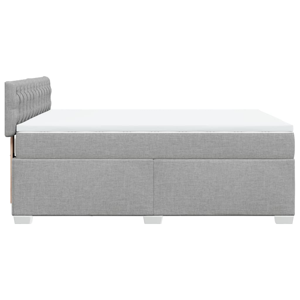 Sommier à lattes de lit avec matelas Gris clair 140x190cm Tissu - XIOS