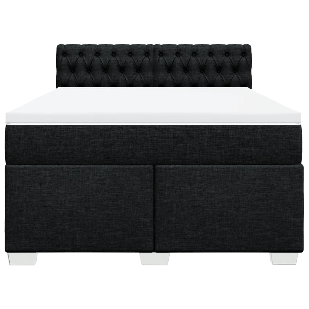Sommier à lattes de lit avec matelas Noir 140x190 cm Tissu - XIOS