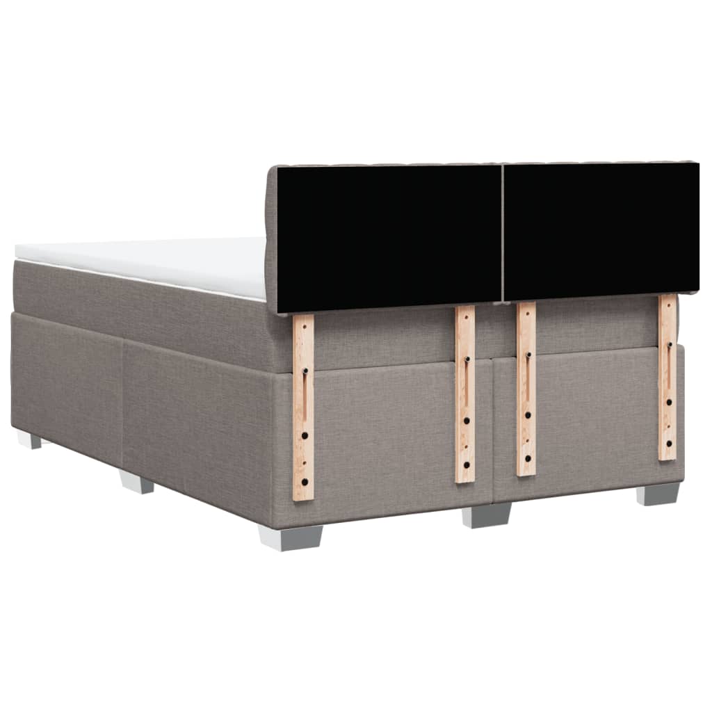 Sommier à lattes de lit avec matelas Taupe 140x190 cm Tissu