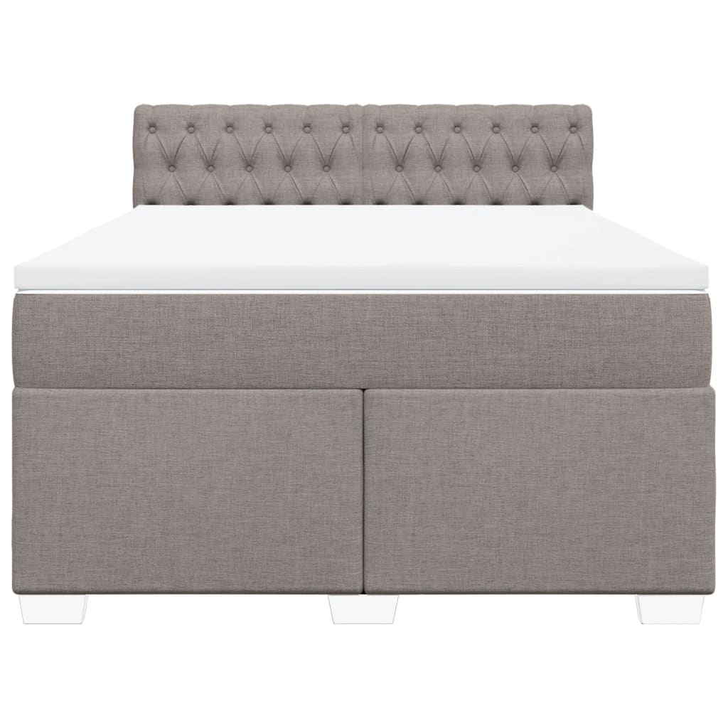 Sommier à lattes de lit avec matelas Taupe 140x190 cm Tissu