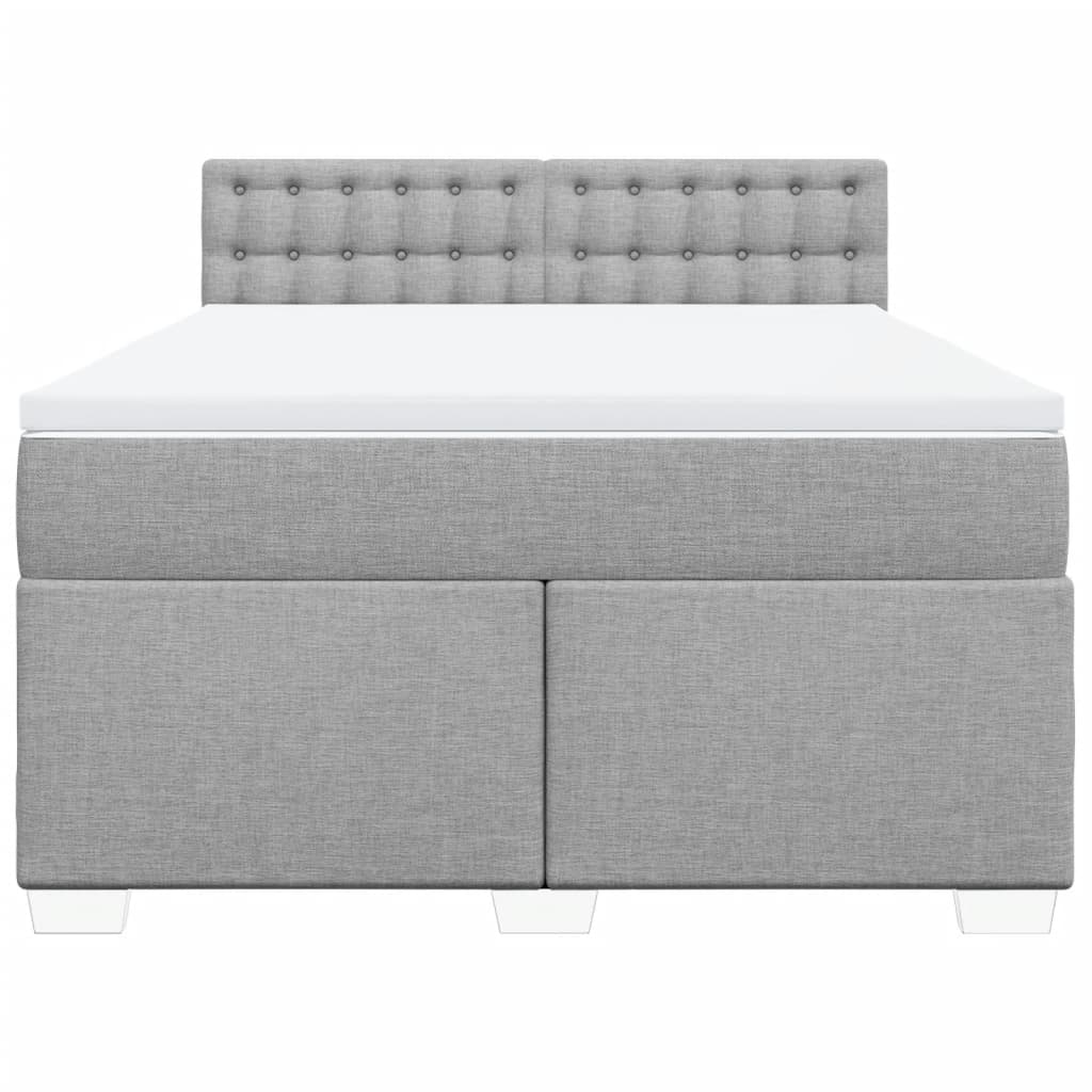 Sommier à lattes de lit avec matelas Gris clair 140x190cm Tissu - XIOS